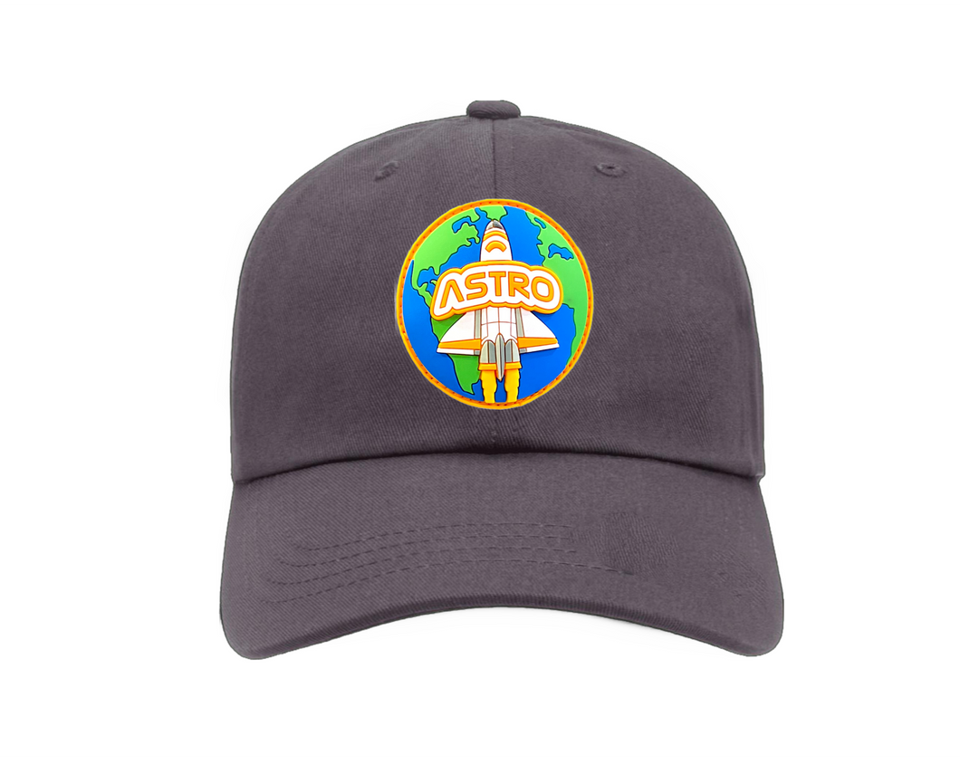 ASTRO Dad Hat Charcoal Gray - Orange  PVC Hat